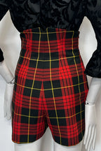 High Waisted Tartan Shorts