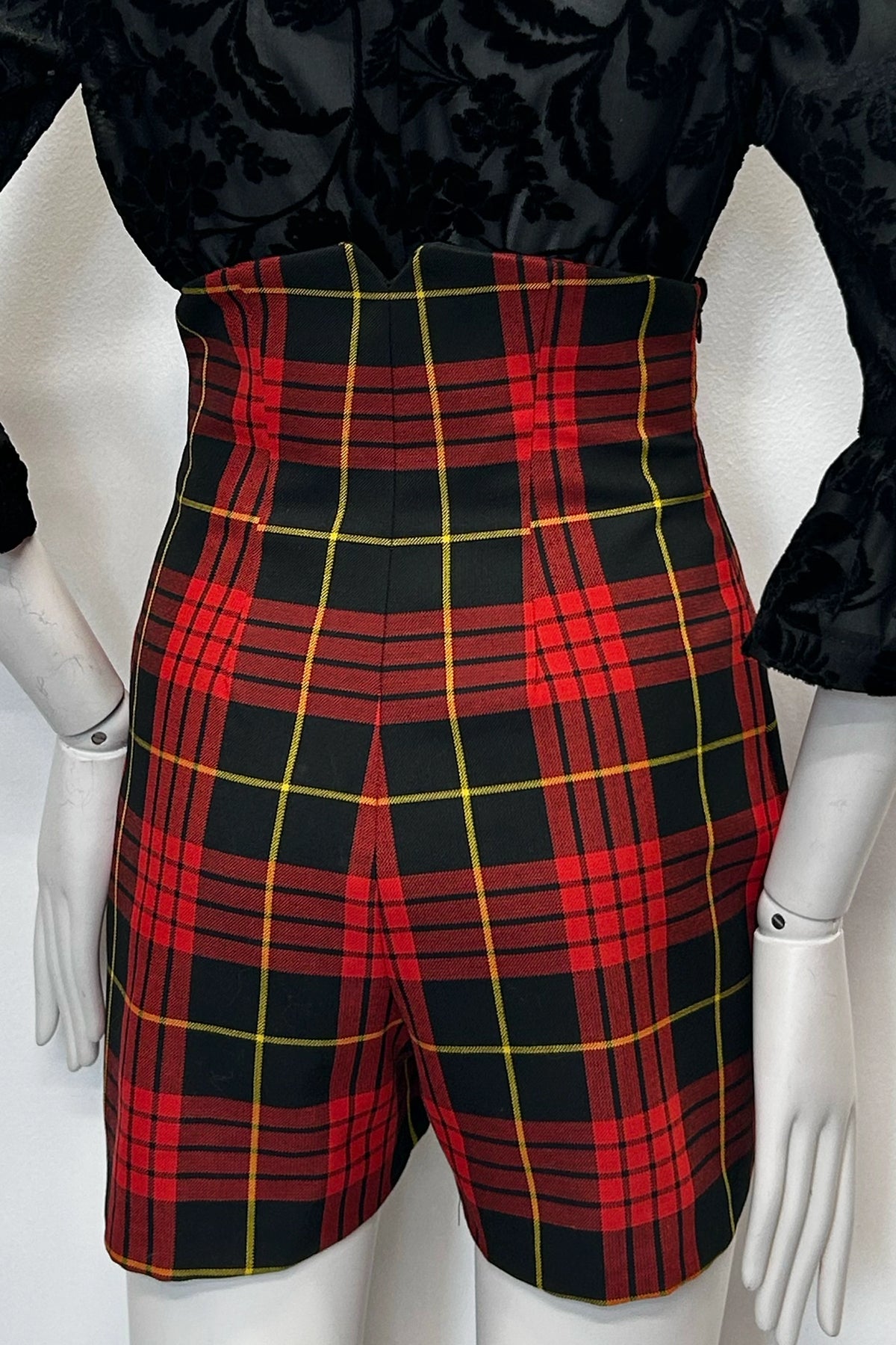 High Waisted Tartan Shorts