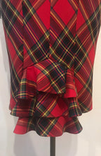 Das Tartan-Leder-und-Spitze-Blitzkleid