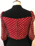 Barbara Dress - Retro Fit & Flare with Sheer Sleeves