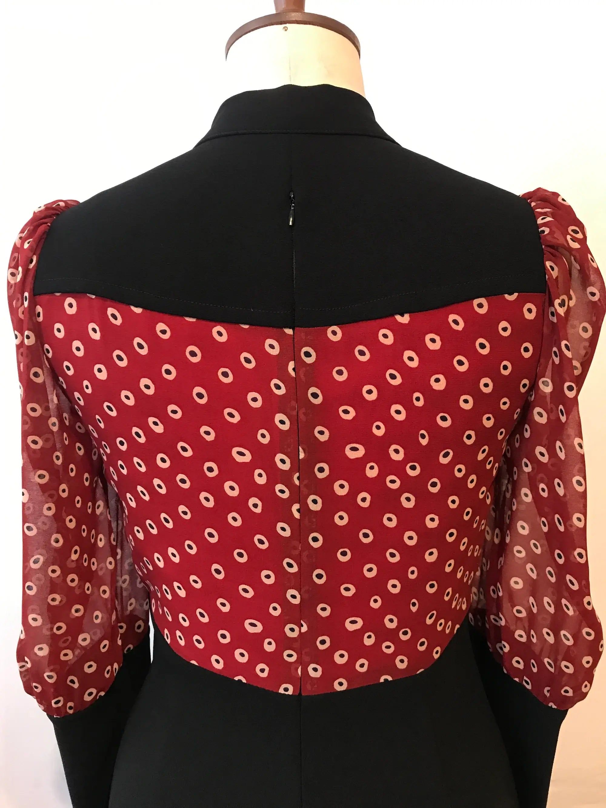 Barbara Dress - Retro Fit & Flare with Sheer Sleeves