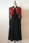 Barbara Dress - Retro Fit & Flare with Sheer Sleeves