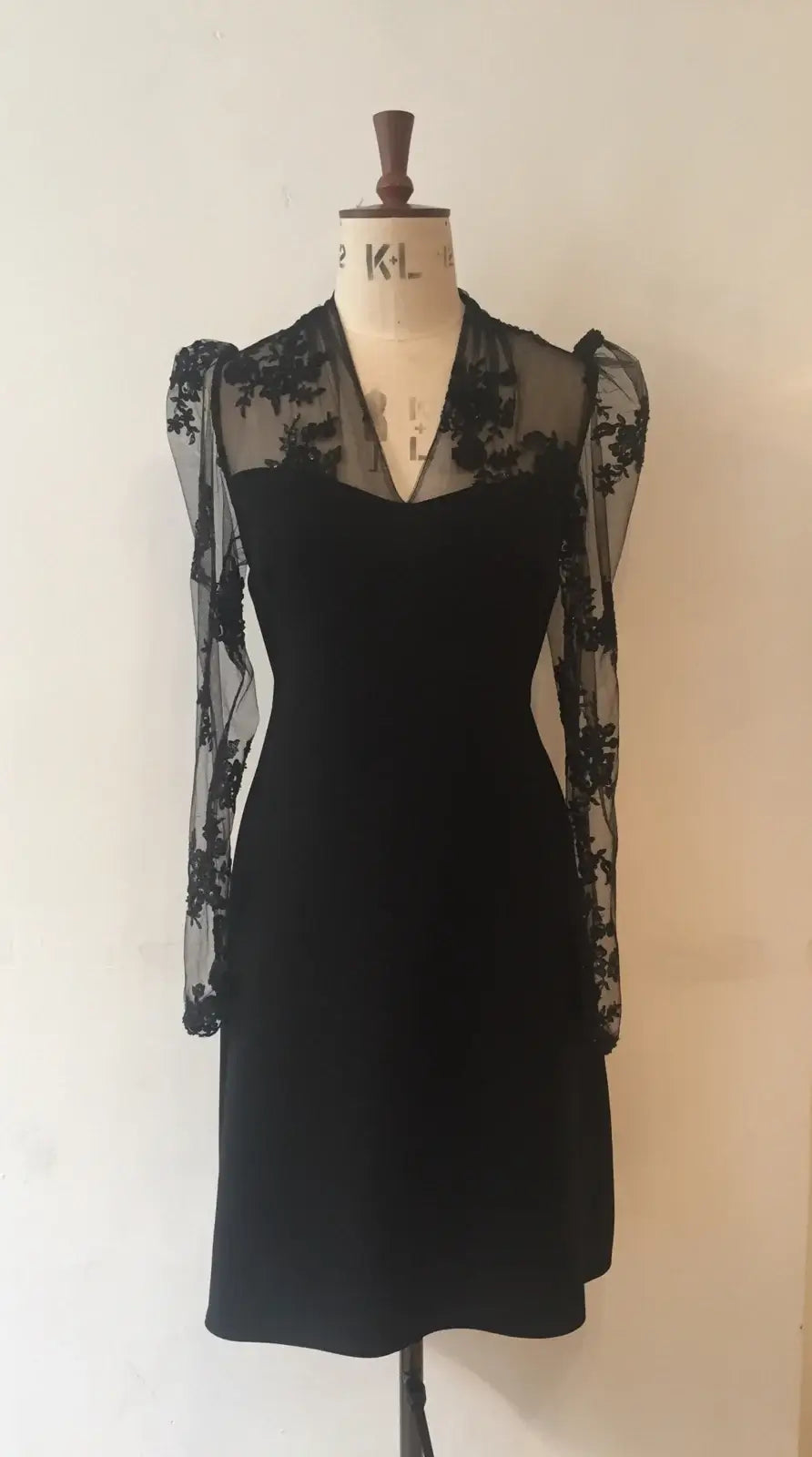 Beaded Lace Charlotte Dress – Triple Crepe & Embroidered Lace