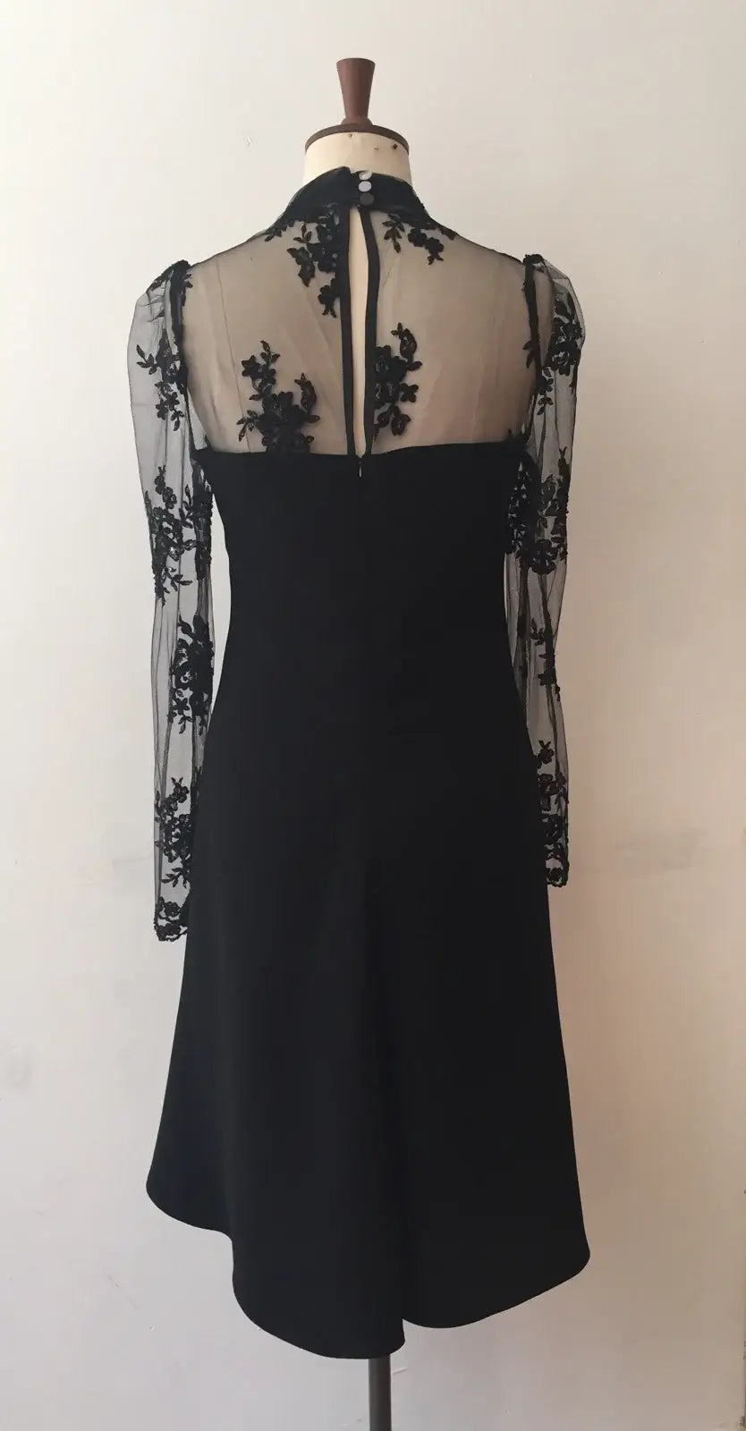 Beaded Lace Charlotte Dress – Triple Crepe & Embroidered Lace