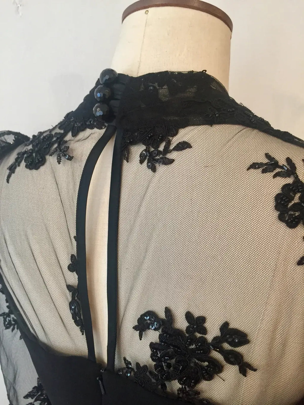 Beaded Lace Charlotte Dress – Triple Crepe & Embroidered Lace