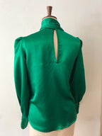 Anita Satin Tie Neck Blouse