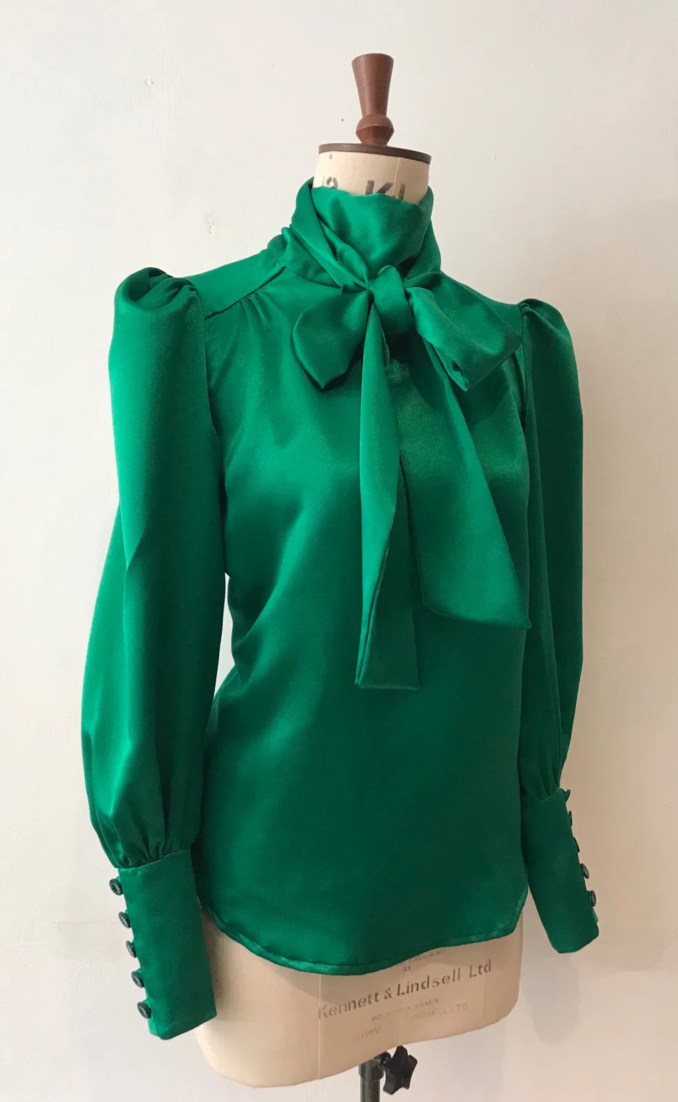Anita Satin Tie Neck Blouse