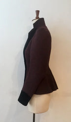 Double Breasted Concours Tweed Jacket with Velvet Detailing