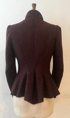 Double Breasted Concours Tweed Jacket with Velvet Detailing