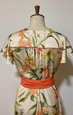 Floral Wrap Dress with Piping