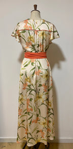 Floral Wrap Dress with Piping