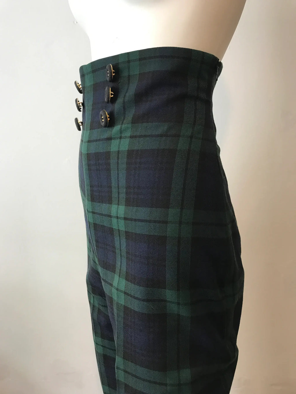 High Waisted Tartan Trousers