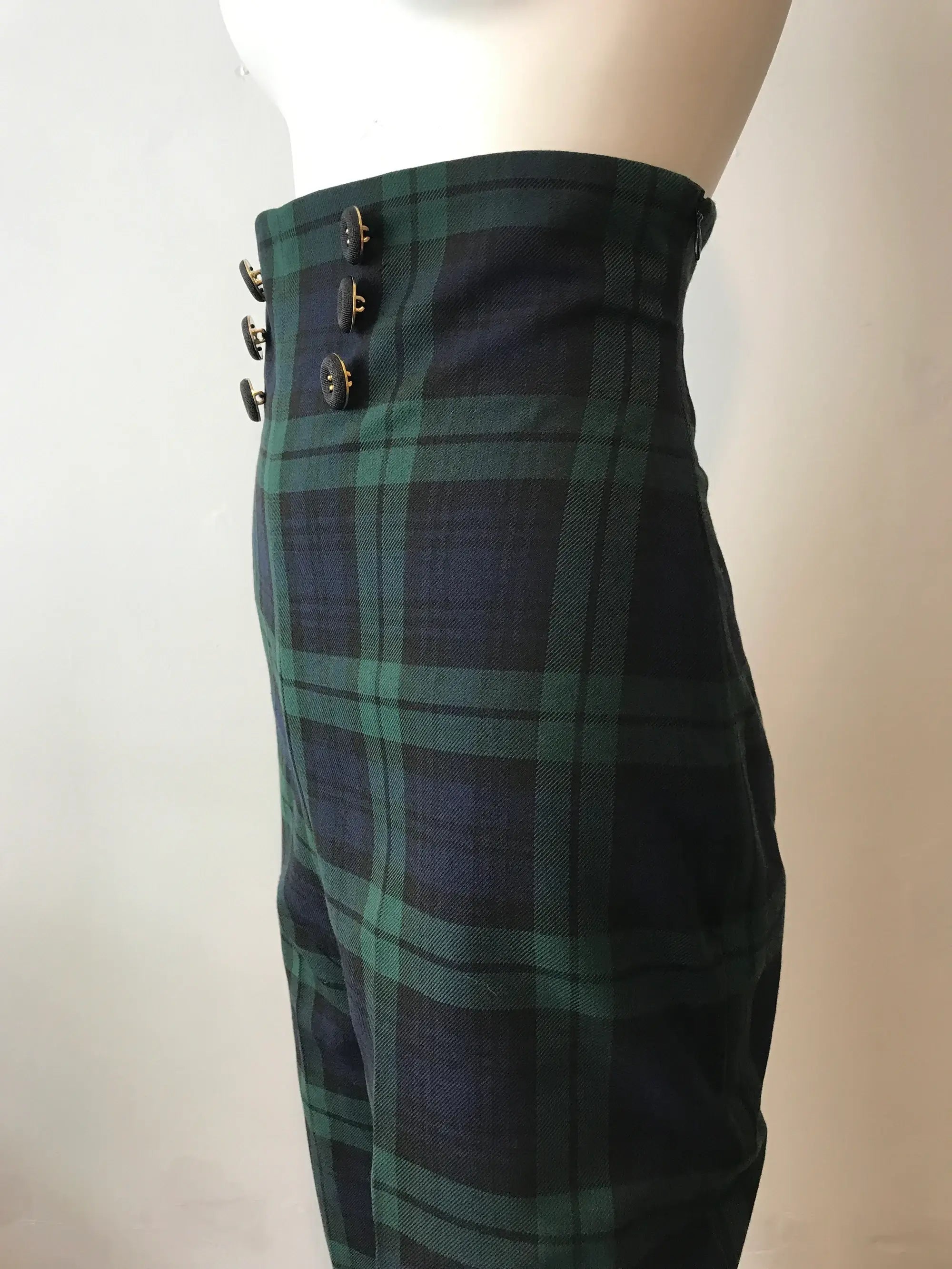 High Waisted Tartan Trousers