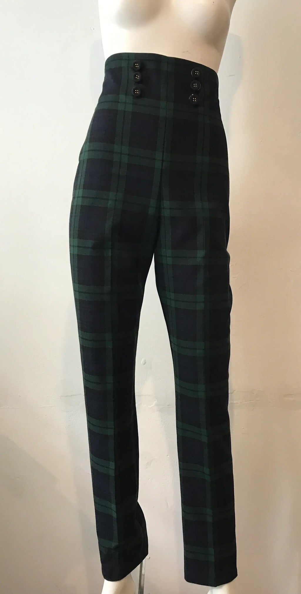 High Waisted Tartan Trousers