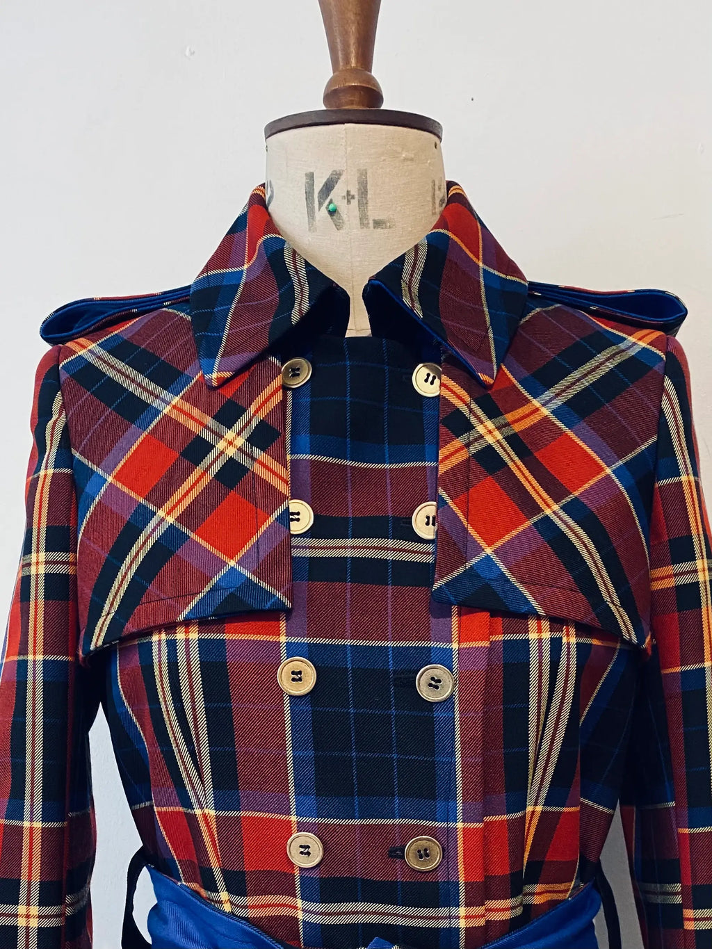 Long Line Tartan Trench