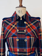 Long Line Tartan Trench