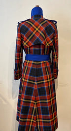 Long Line Tartan Trench