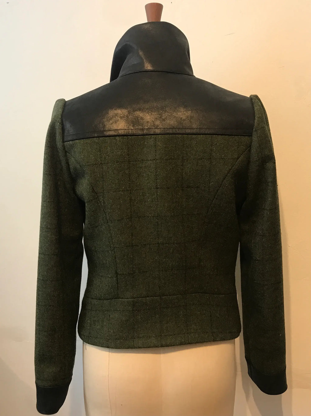 Tweed and leather Marianne zip jacket