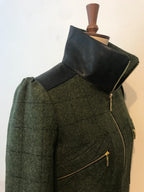 Tweed and leather Marianne zip jacket