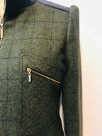 Tweed and leather Marianne zip jacket