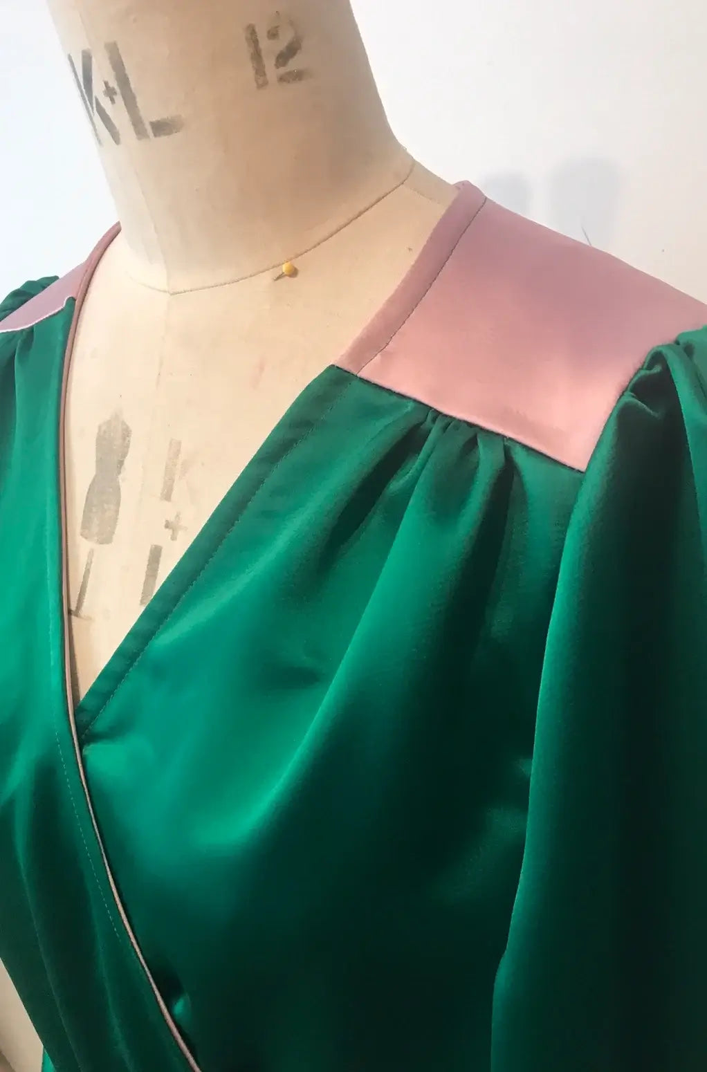 Two tone Esmeralda wrap dress