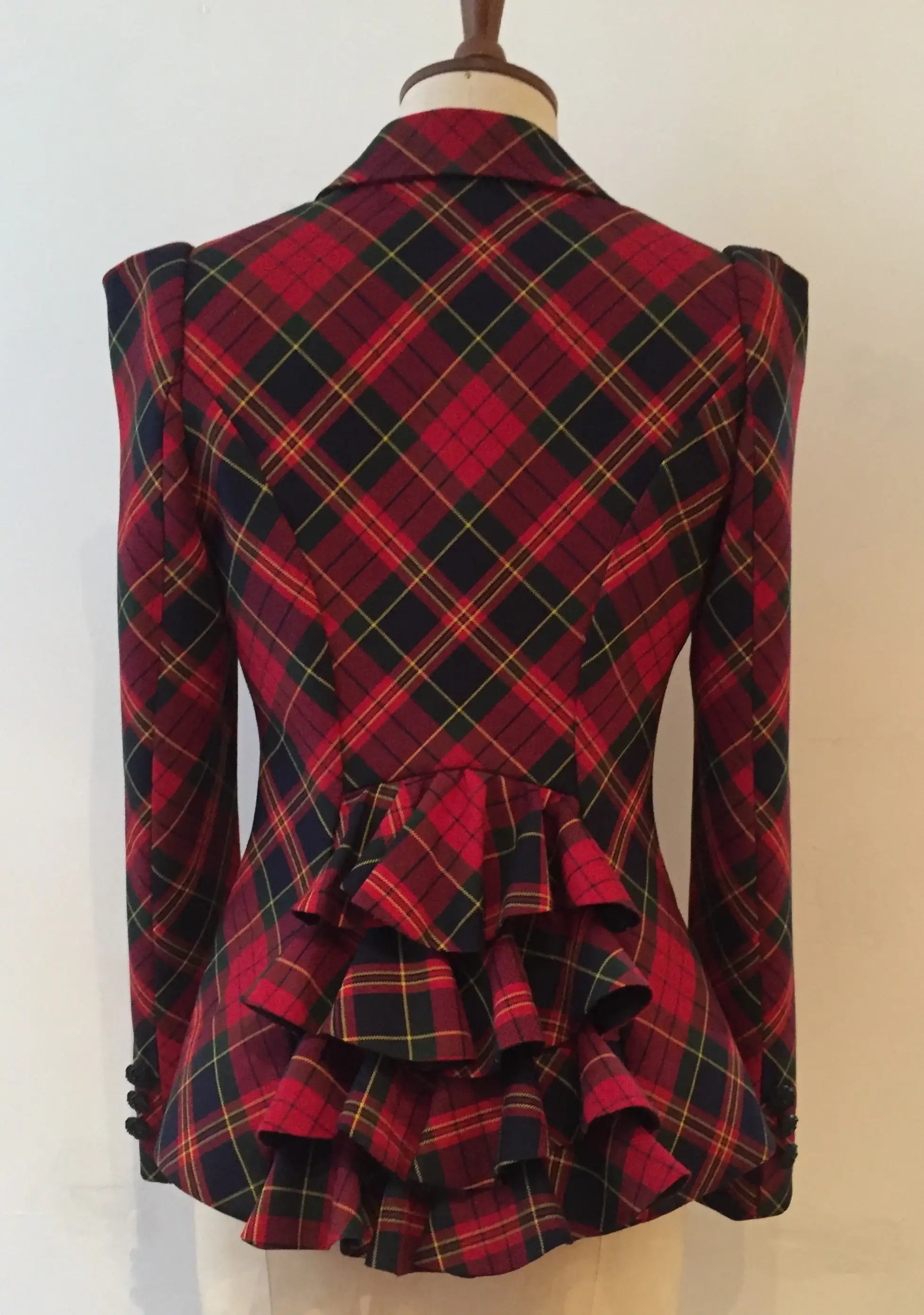 Tartan-Rüschenjacke