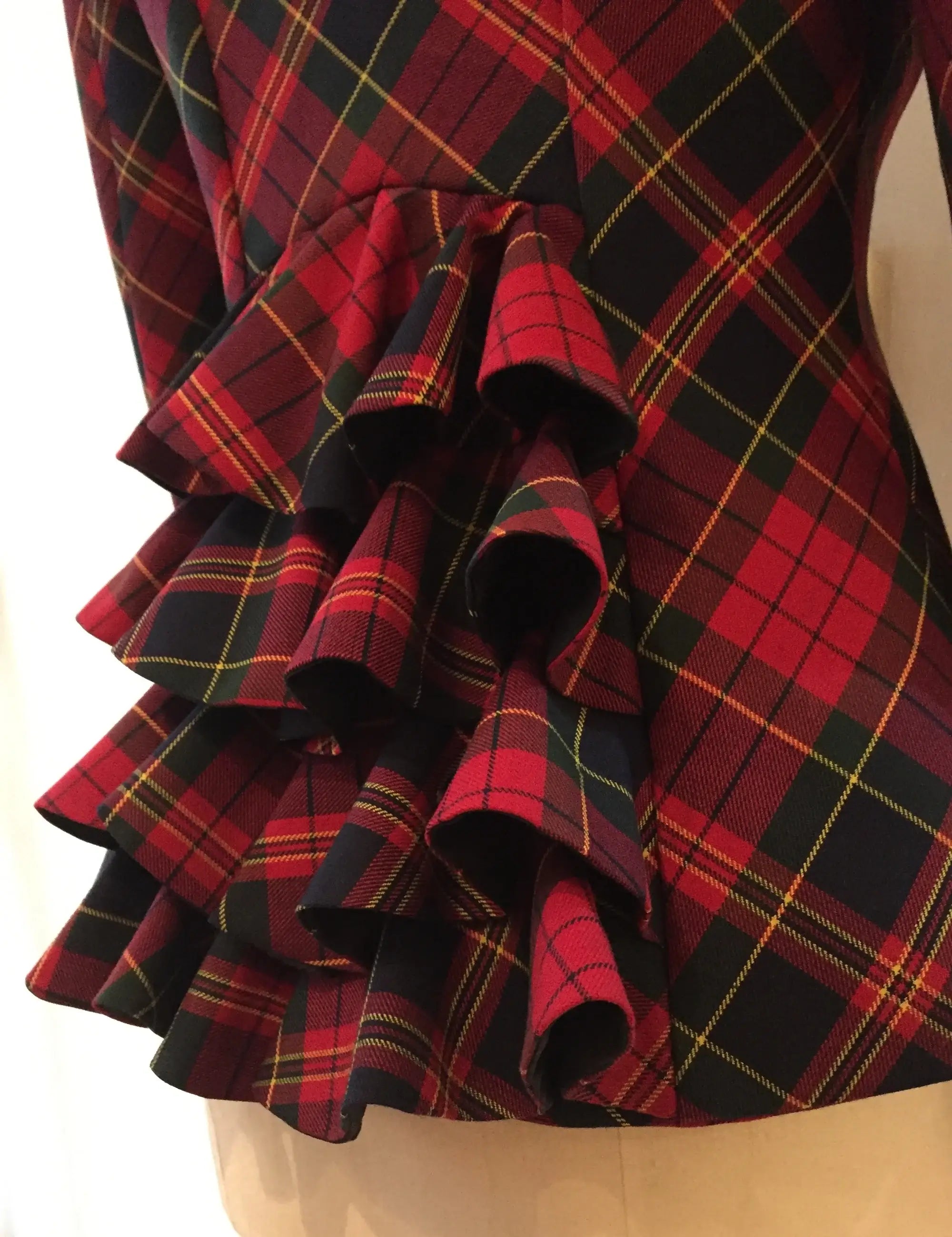 Tartan-Rüschenjacke